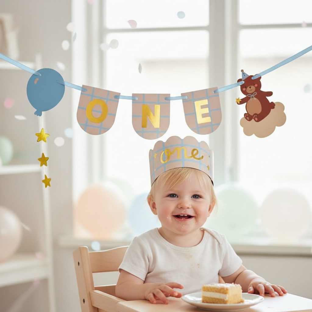 1 Års Guirlande & Krone Sæt