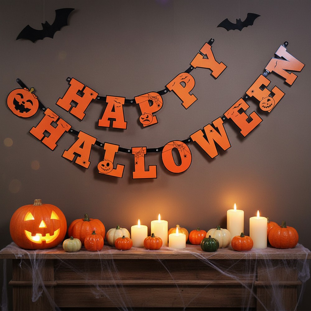 Happy Halloween Græskar Guirlande