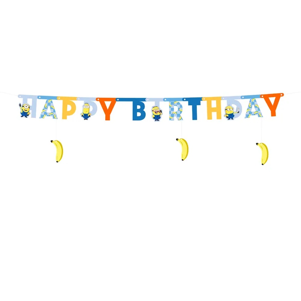 Minions Happy Birthday Banner - 1 stk (50 x 153 cm) | Minions Bannere - Temashop