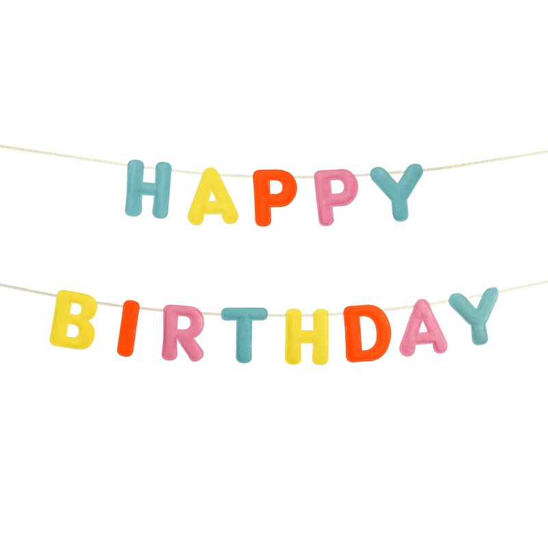 Filt Happy Birthday Guirlande Multi