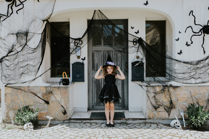 Halloween Stofbaggrund Sort