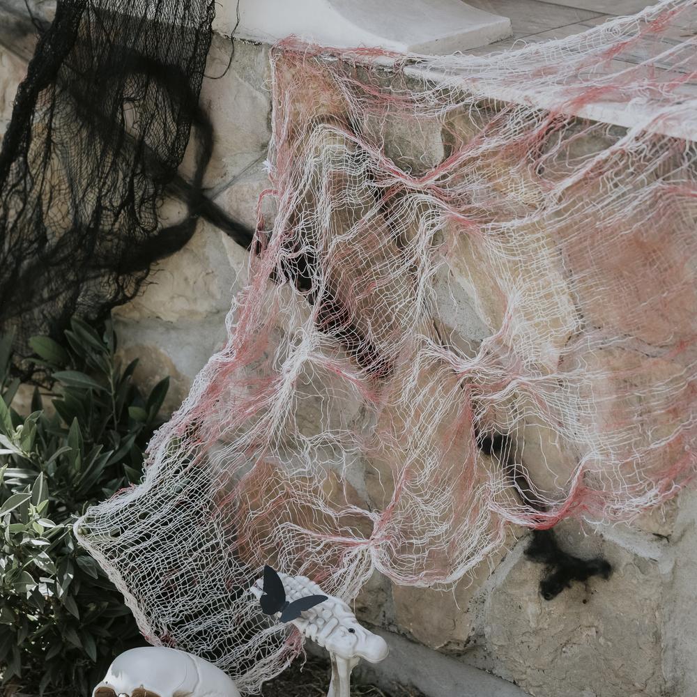 Blodig Halloween Stofbaggrund Hvid