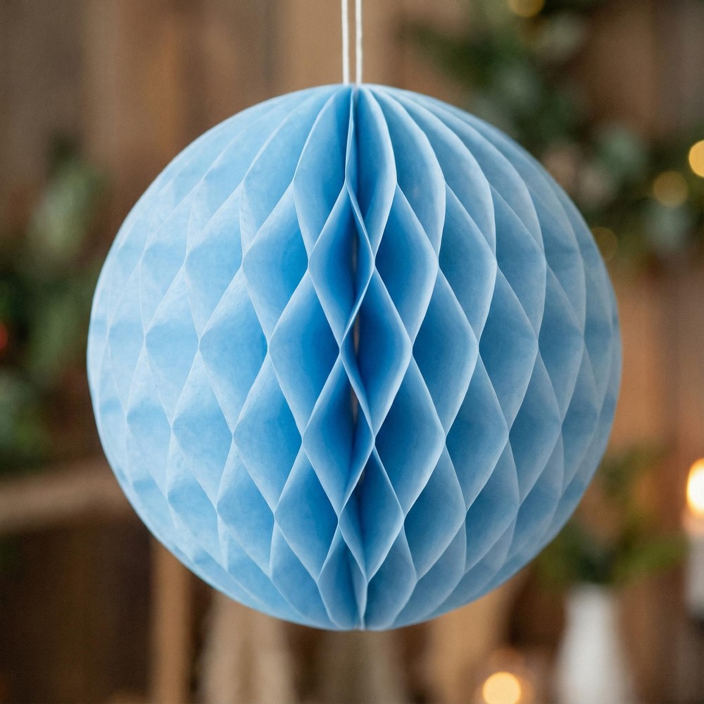 Honeycomb Papirskugle Lyseblå