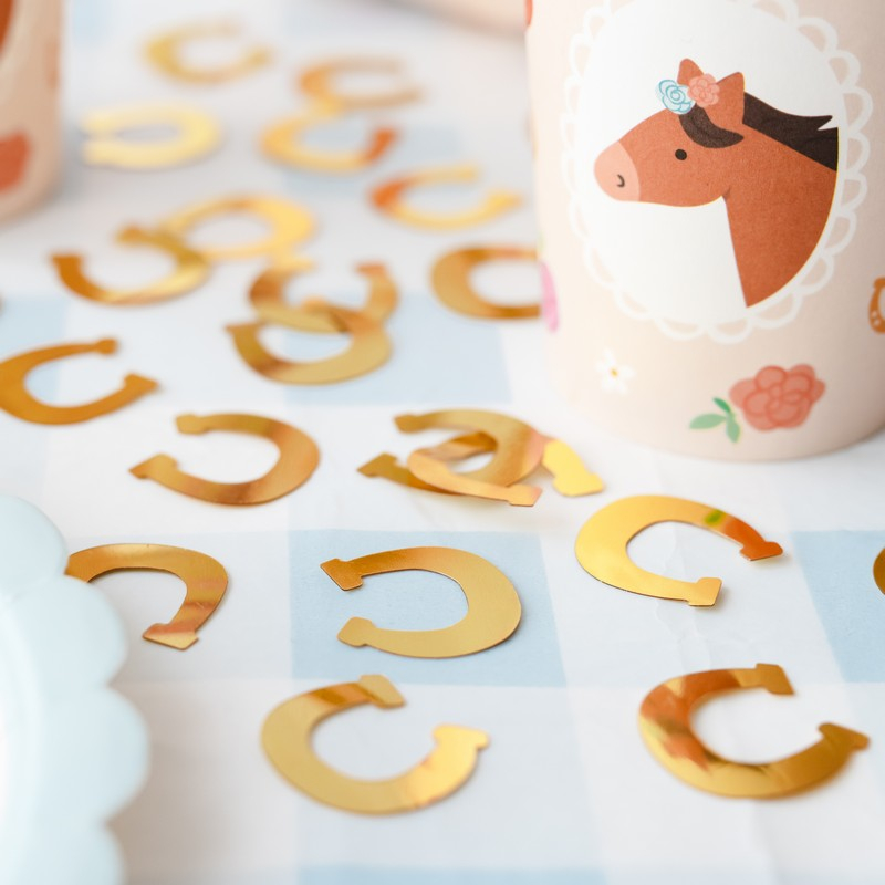 Hestesko Konfetti Guld - 1 pose (15 g) | Hest Konfetti - Temashop