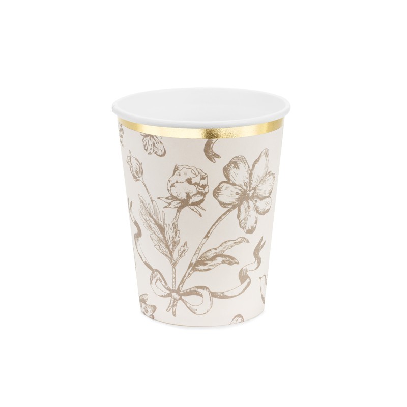 Blomster Papkrus Beige/Guld