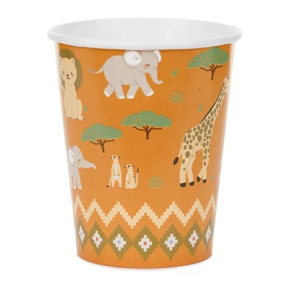 Safari Papkrus - 6 stk (220 ml) | Safari Krus - Temashop