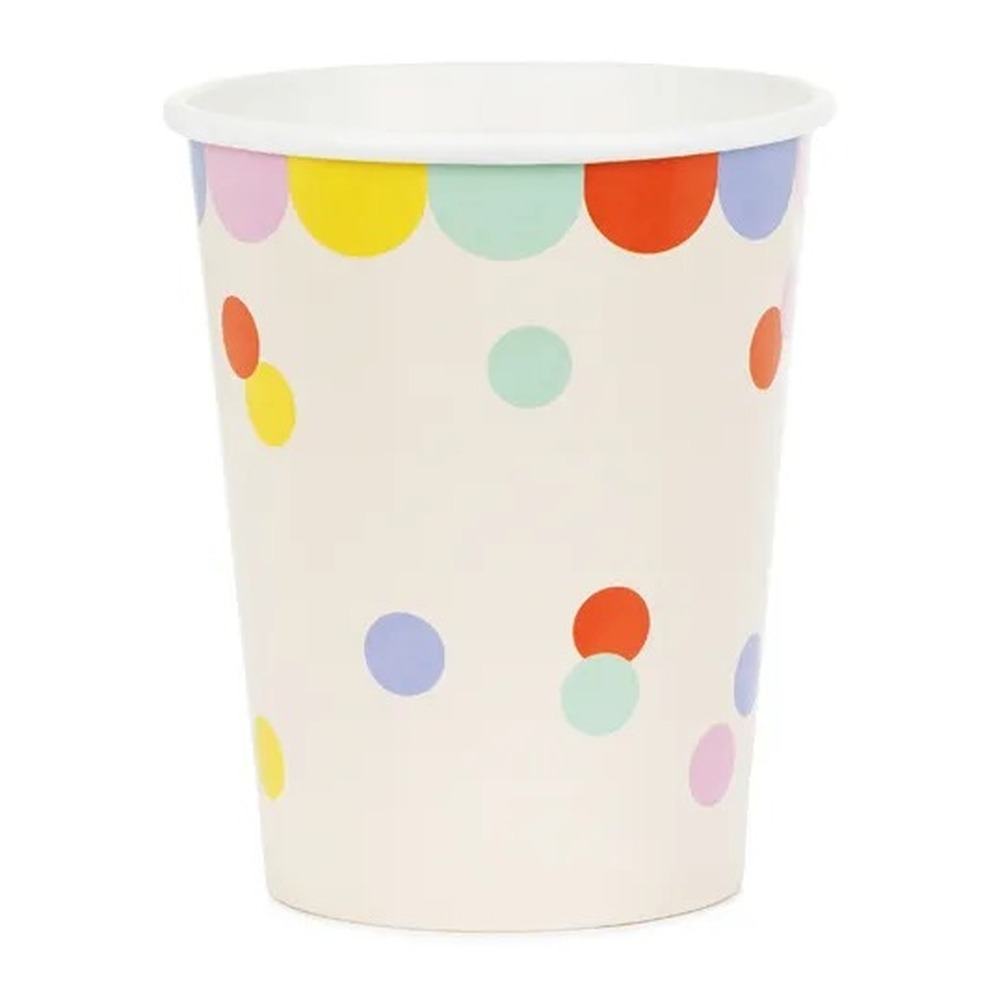 Konfetti Papkrus Beige - 6 stk (220 ml) | Konfetti tema Krus - Temashop