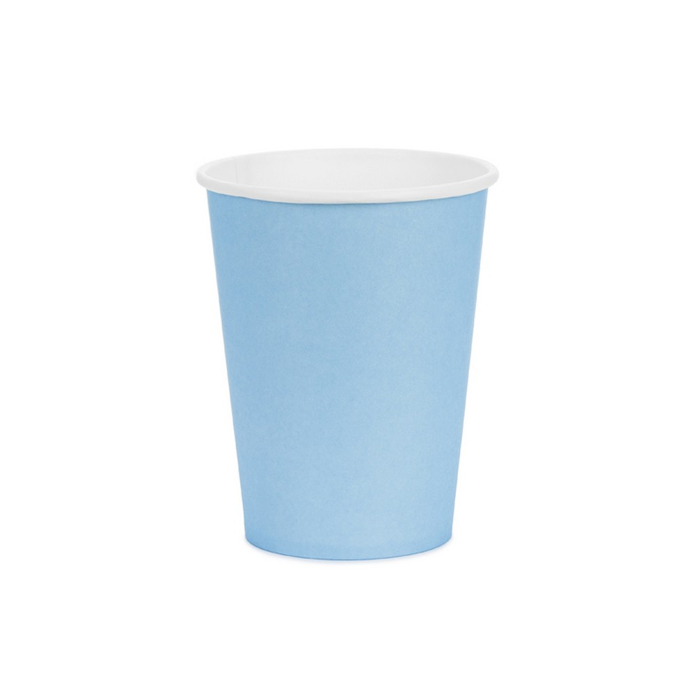Papkrus Lyseblå - 6 stk (250 ml) | Lyseblåt Tema Krus - Temashop