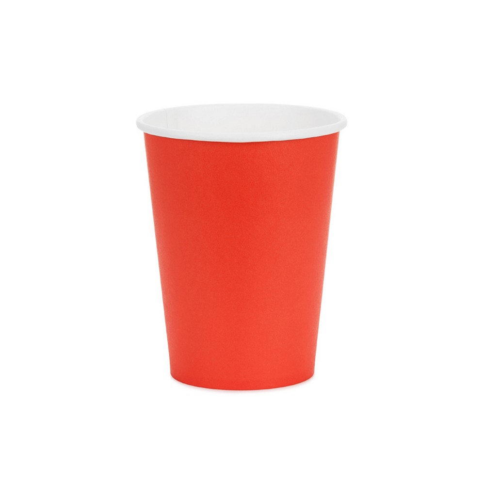 Papkrus Rød - 6 stk (250 ml) | Rødt tema Krus - Temashop