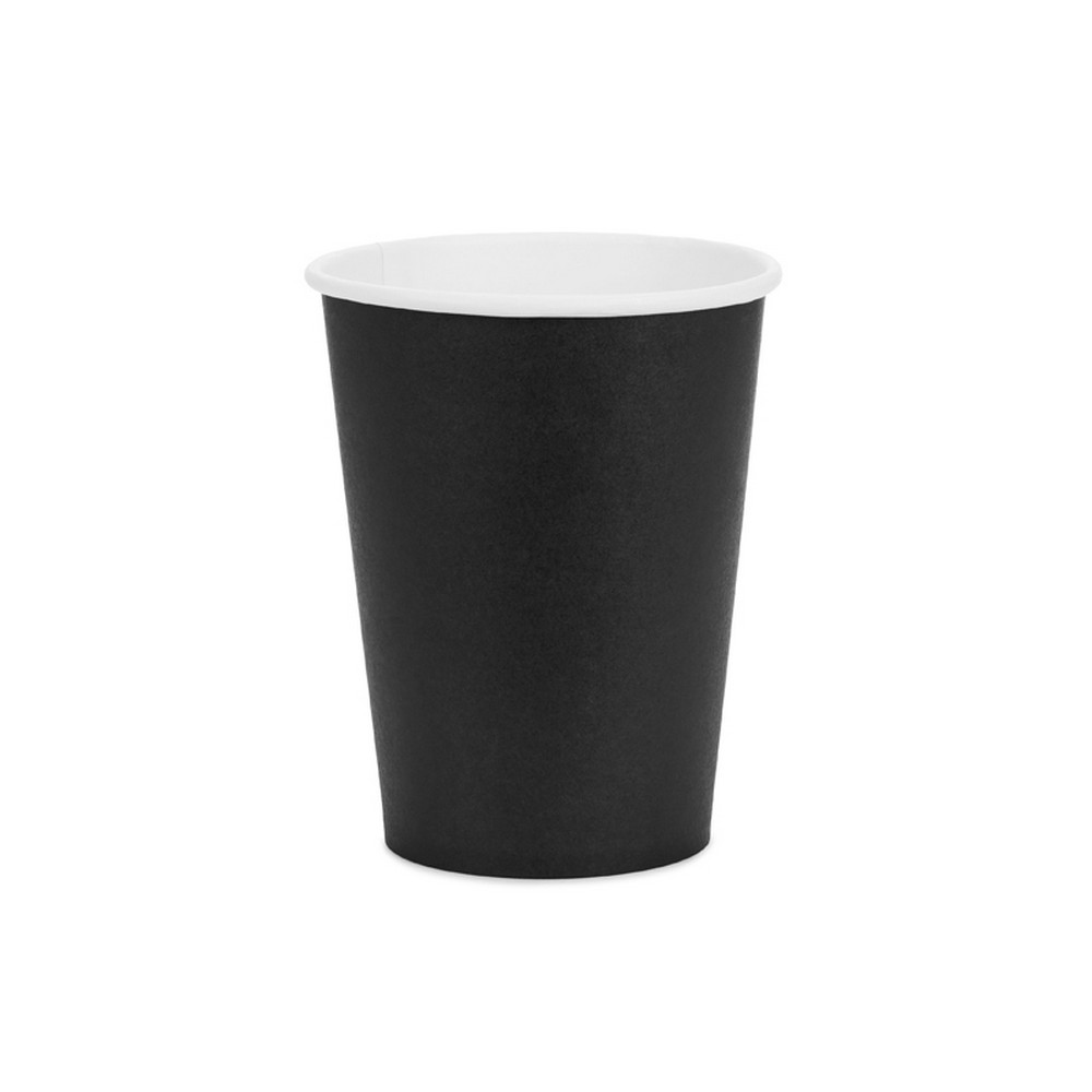 Papkrus Sort - 6 stk (250 ml) | Sort tema Krus - Temashop