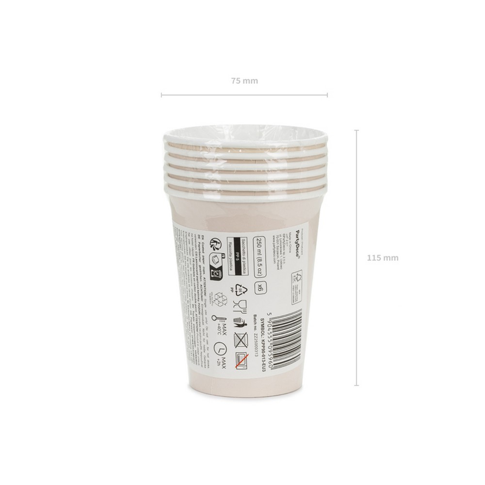 Papkrus Beige - 6 stk (250 ml) - Temashop