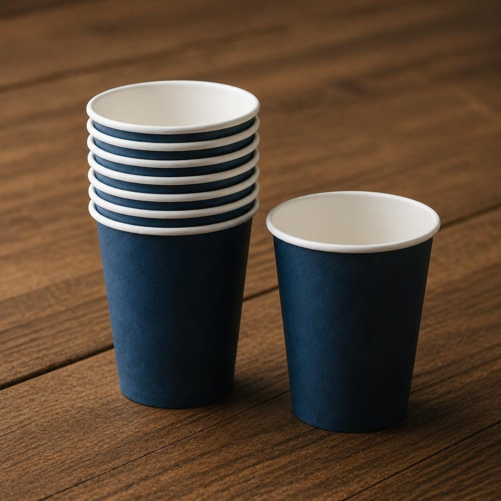 Papkrus Mørkeblå - 6 stk (250 ml) | Blåt tema Krus - Temashop