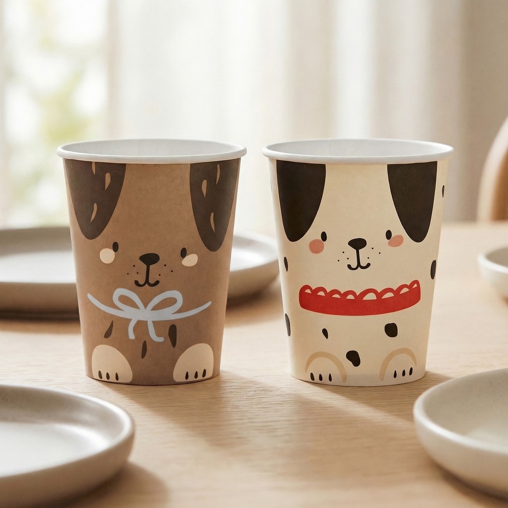 Hunde Papkrus - 6 stk (220 ml) | Hund Krus - Temashop