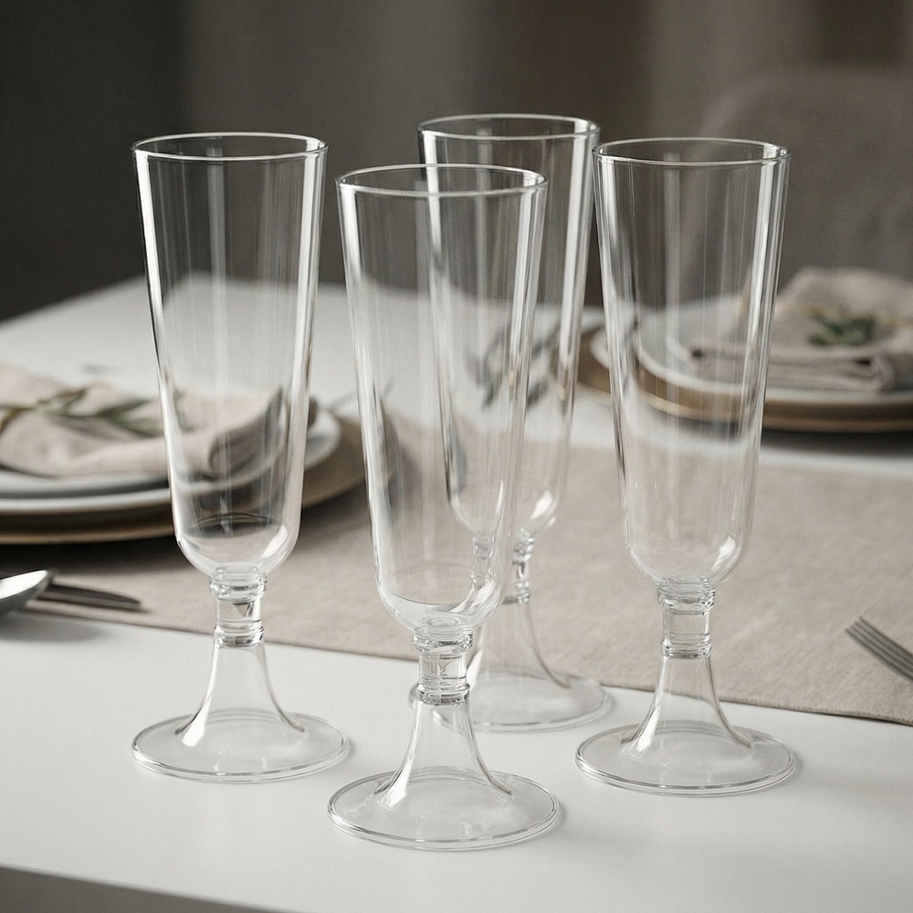 Plast Champagneglas 150 ml - 8 stk (150 ml) - Temashop