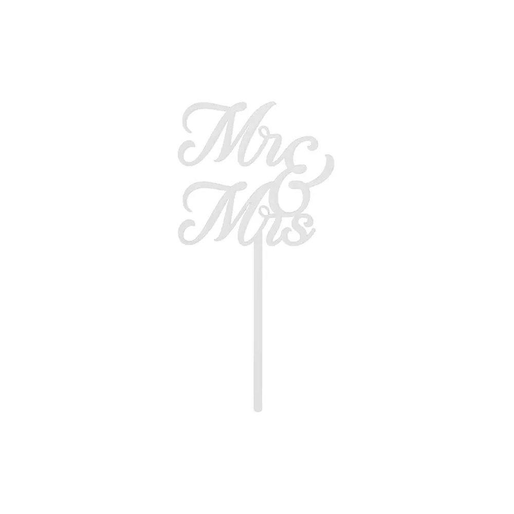 Mr & Mrs Kagetopper Hvid - 1 stk (16,5 cm) | Bryllup Kagefigur / kagetopper - Temashop