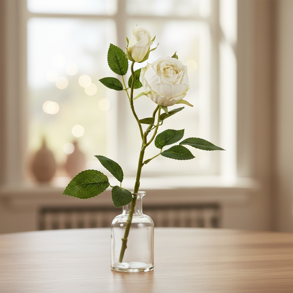 Kunstig Rose Hvid