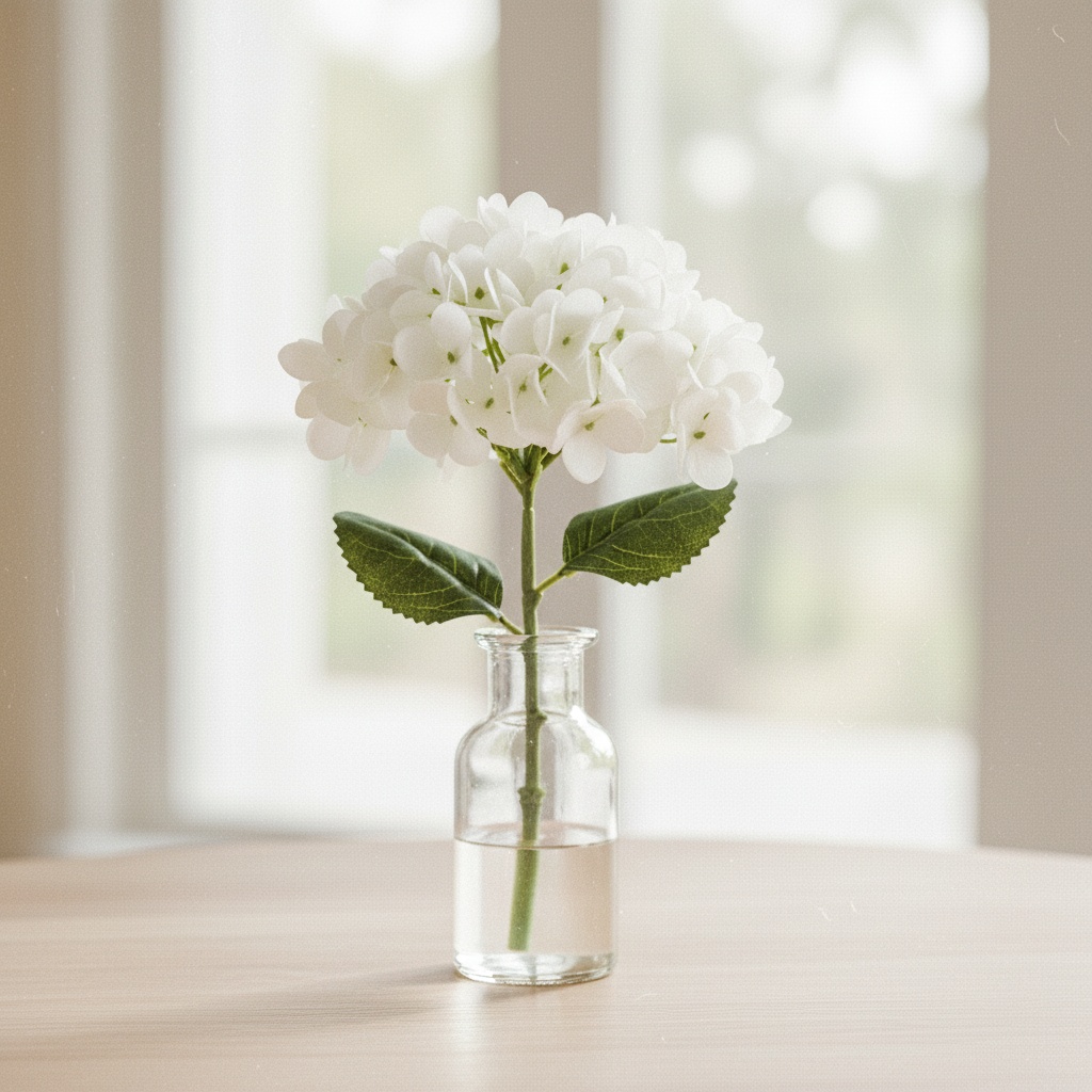 Kunstig Hortensia Blomst Hvid