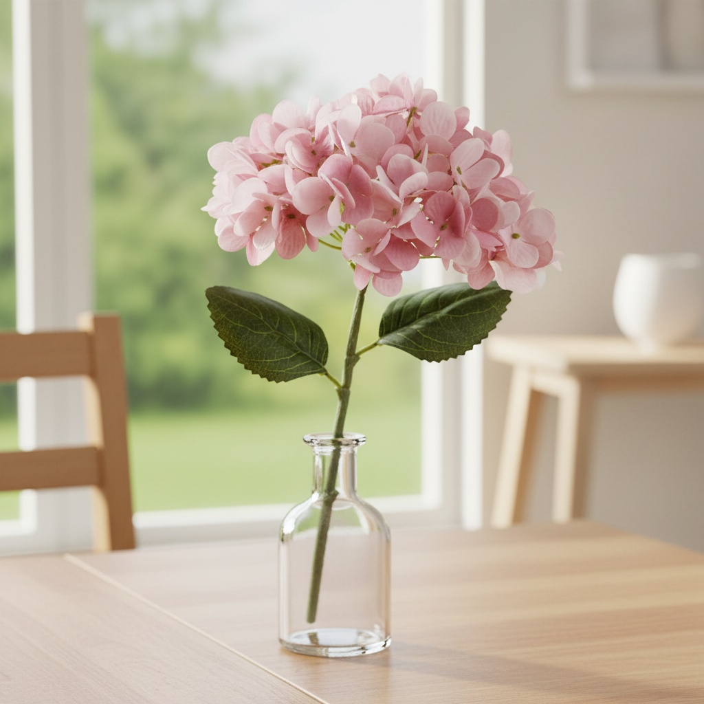 Kunstig Hortensia Blomst Lyserød