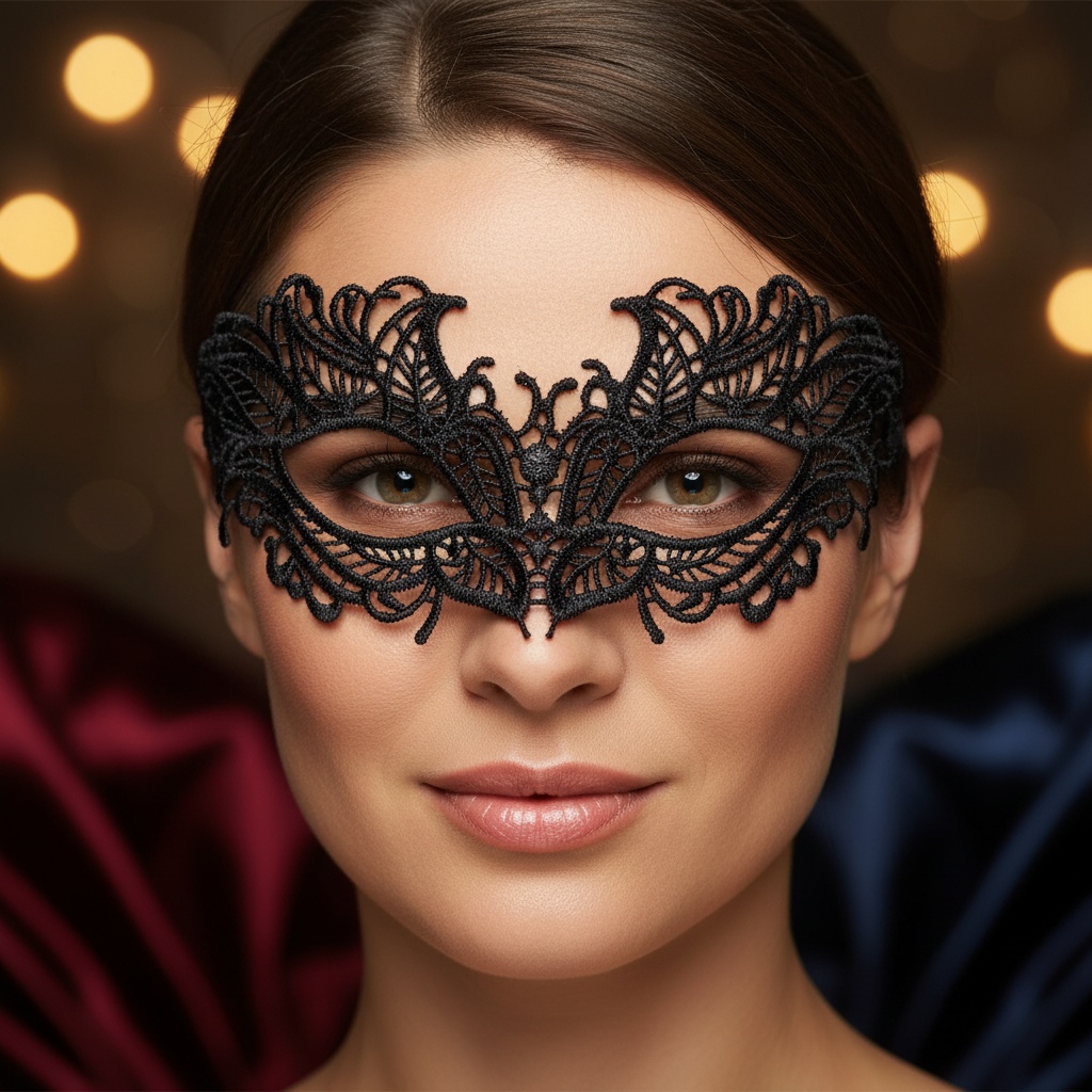 Noir Maskerade Øjenmaske Sort | Masquerade Maske - Hovedtilbehør - Temashop