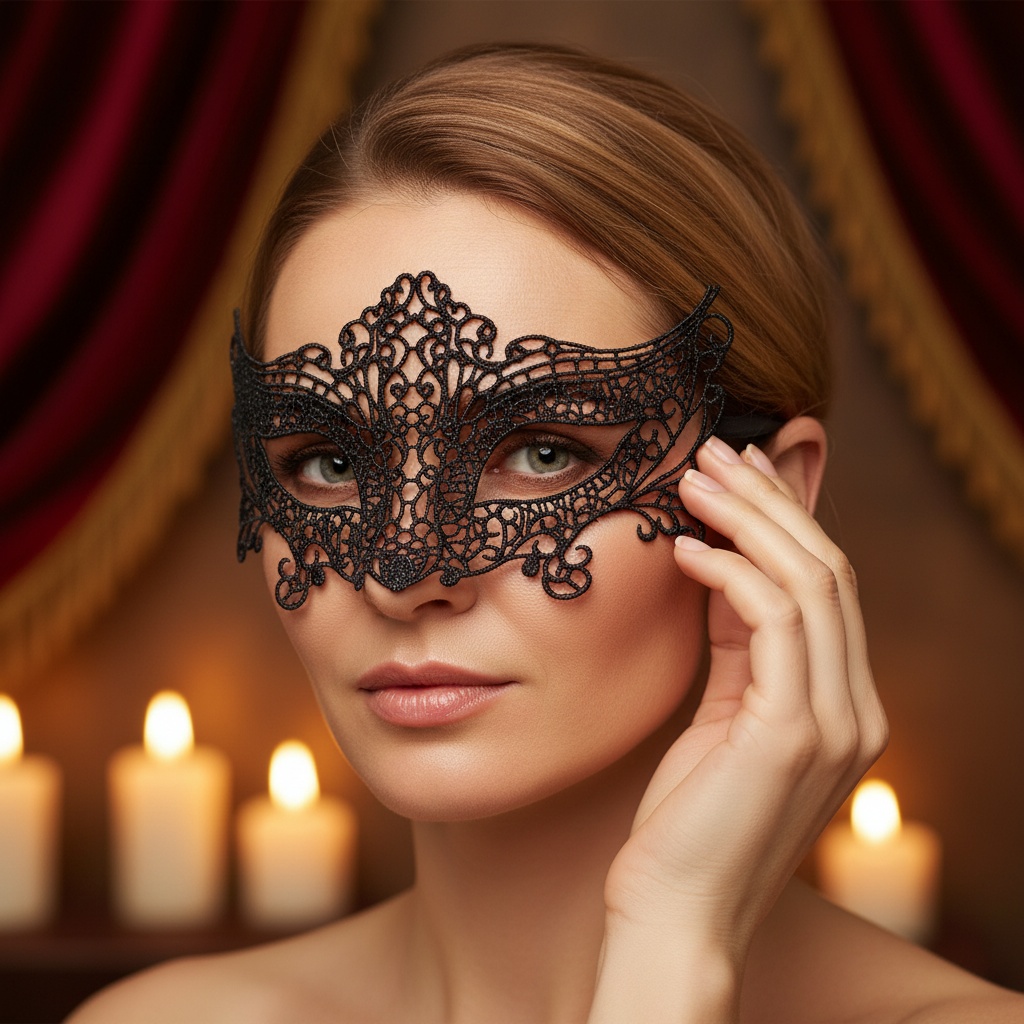 Antik Maskerade Øjenmaske Sort | Masquerade Maske - Hovedtilbehør - Temashop