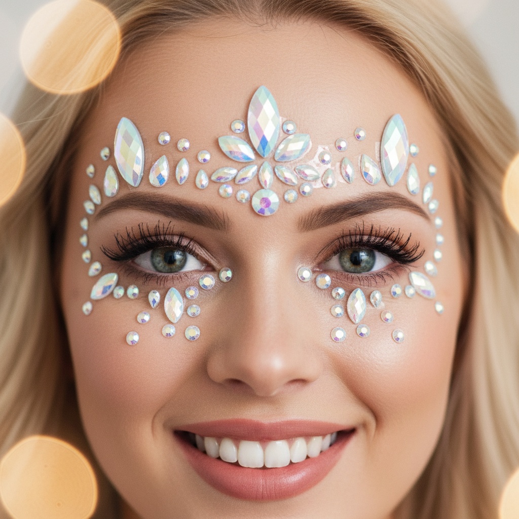Selvlysende Krystal Ansigtssmykker (15 x 9 cm) | Smykkesæt - Smykker - Temashop