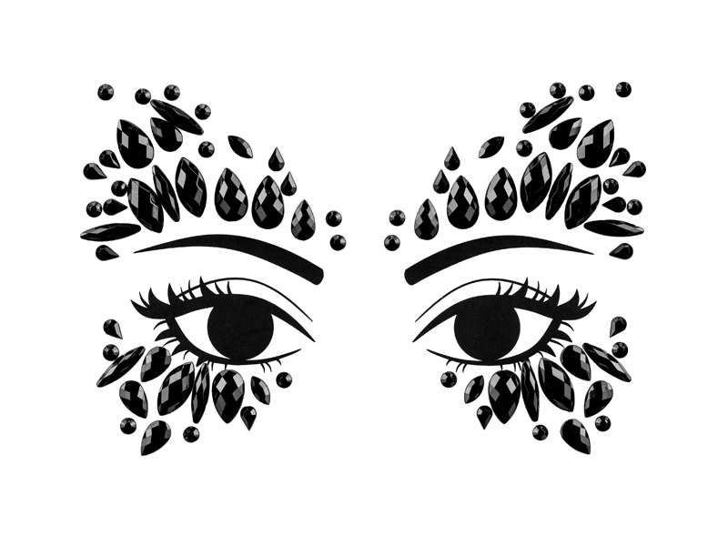 Krystal Ansigtssmykker Sort | Sminke / Makeup - Makeup & Negle - Temashop
