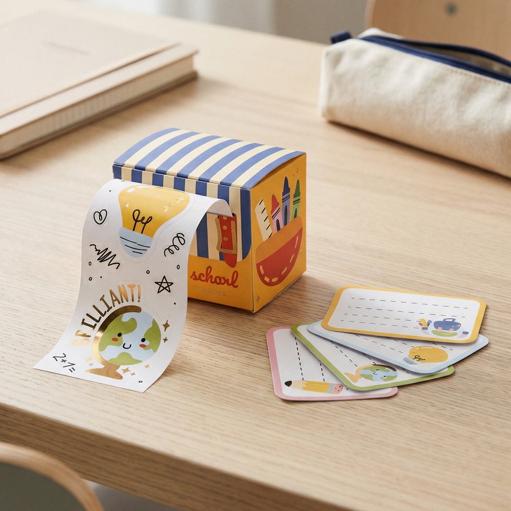Skole Klistermærker - 1 pakke (5,8 x 7,8 cm) | Skole Klistermærke - Temashop
