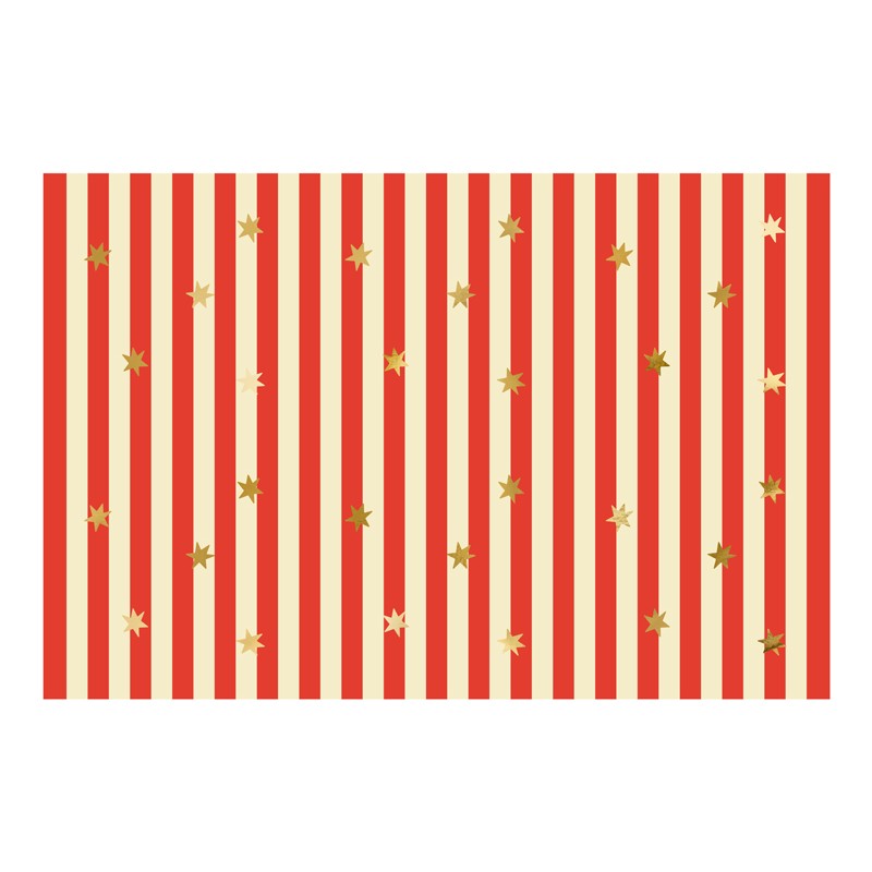 Stjerner & Striber Engangsdug Rød - 1 stk (180 x 120 cm) | Cirkus Duge - Temashop