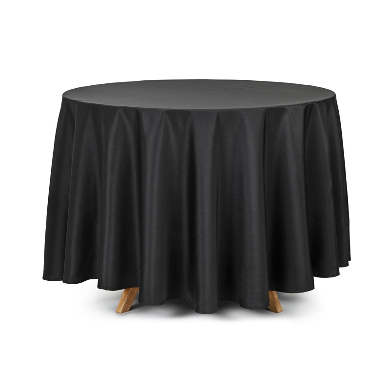 Rund Stofdug Sort - 1 stk (230 cm) | Sort tema Duge - Temashop