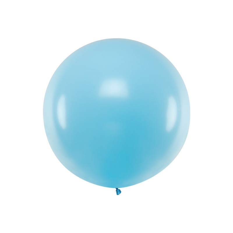 Stor Rund Ballon Lyseblå - 1 stk (100 cm) | Blåt tema Latexballoner - Temashop