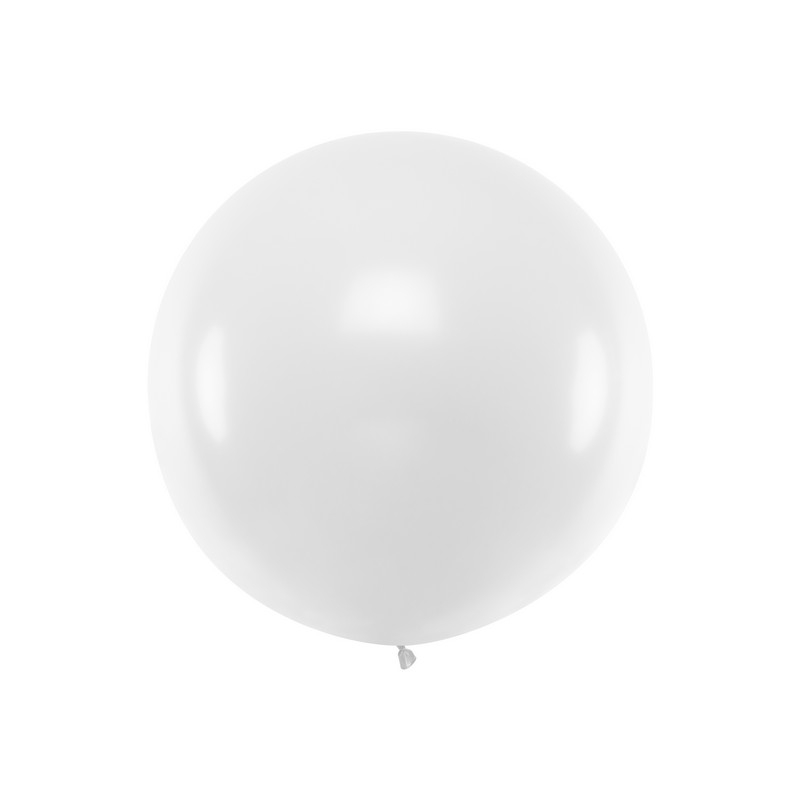 Stor Rund Ballon Hvid - 1 stk (100 cm) | Hvidt tema Latexballoner - Temashop