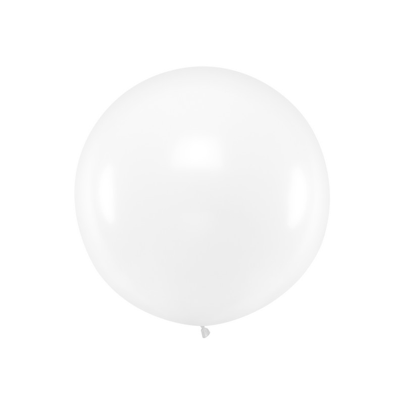 Stor Rund Ballon Klar - 1 stk (100 cm) | Hvidt tema Latexballoner - Temashop