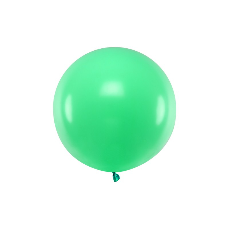 Stor Rund Ballon Pastel Grøn - 1 stk (60 cm) | Grønt tema Latexballoner - Temashop