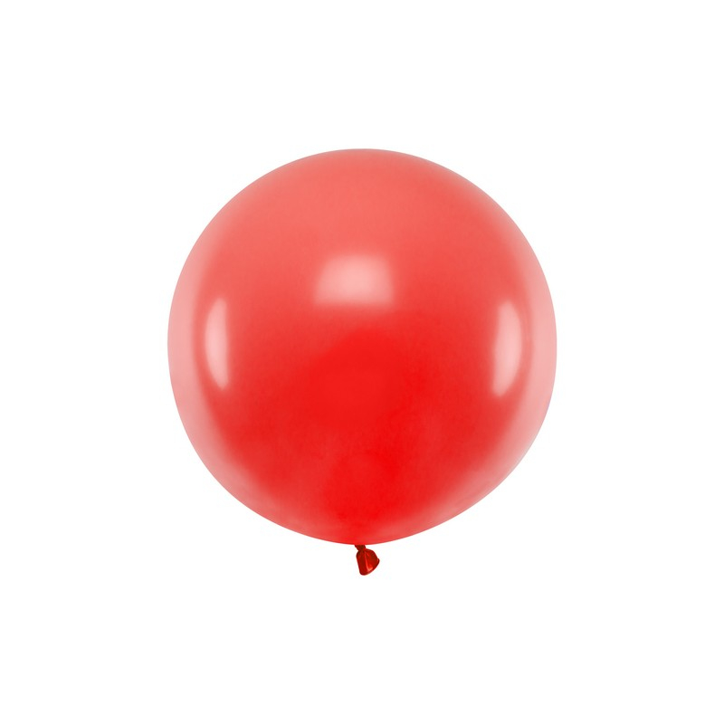 Stor Rund Ballon Pastel Rød - 1 stk (100 cm) | Rødt tema Latexballoner - Temashop