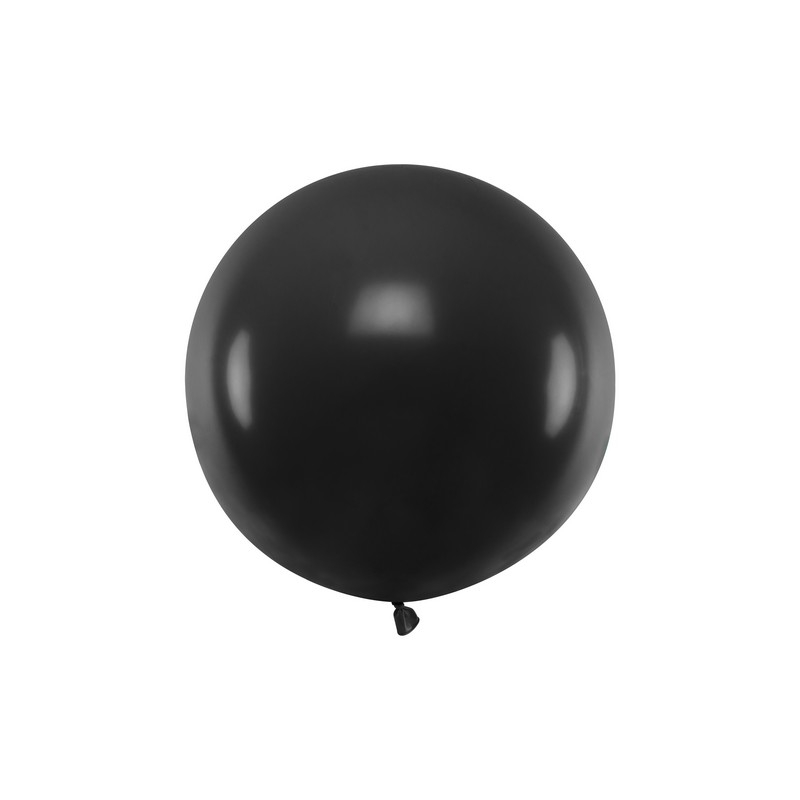 Stor Rund Ballon Sort - 1 stk (60 cm) | Sort tema Latexballoner - Temashop