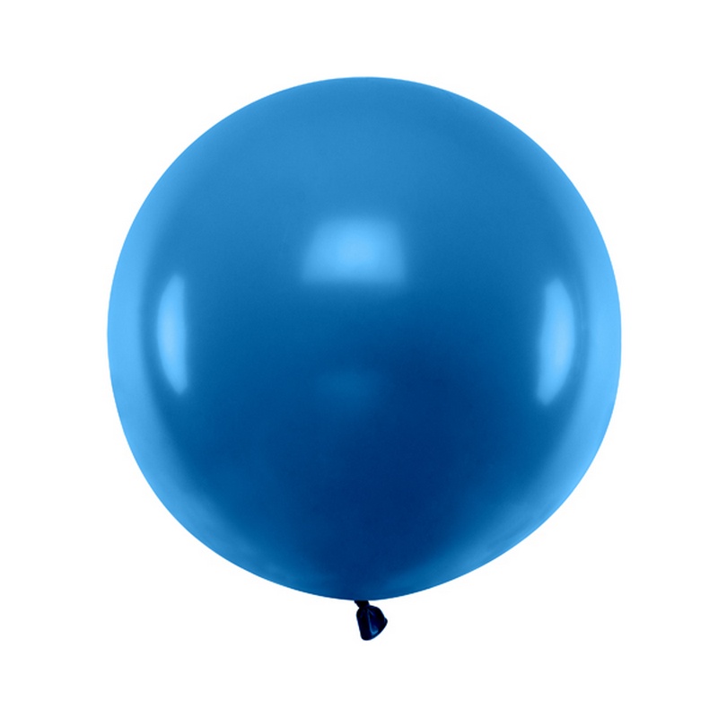 Rund Ballon Blå 60 cm - 1 stk (60 cm) | Blåt tema Latexballoner - Temashop