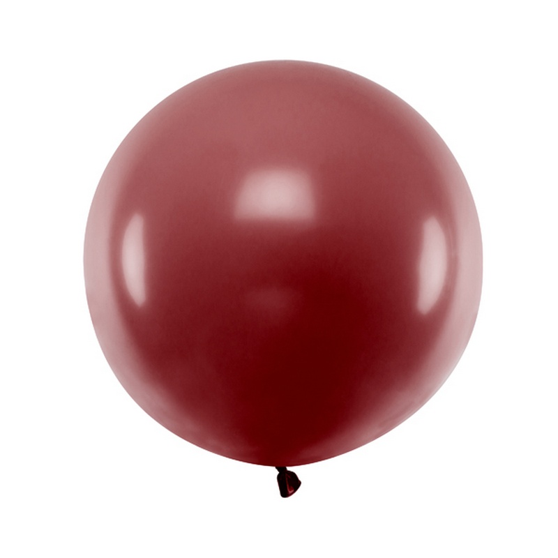 Rund Ballon Bordeauxrød 60 cm - 1 stk (60 cm) - Temashop