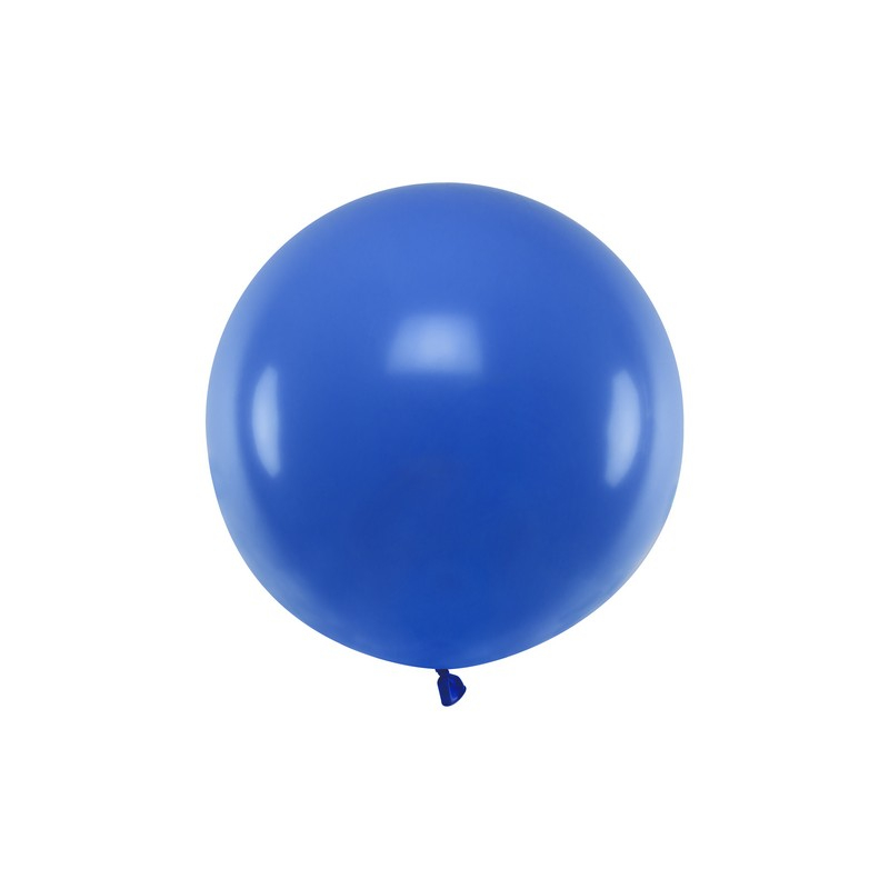 Stor Rund Ballon Dyb Blå - 1 stk (60 cm) | Blåt tema Latexballoner - Temashop
