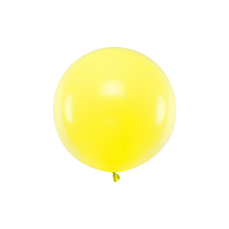 Stor Rund Ballon Lemon Gul - 1 stk (60 cm) | Gul tema Latexballoner - Temashop