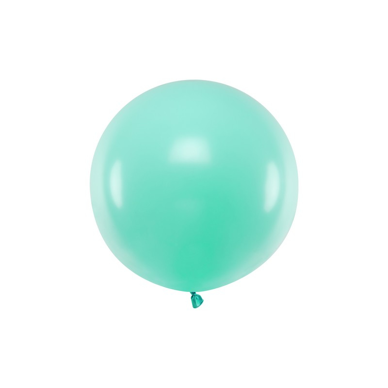 Stor Rund Ballon Light Mint - 1 stk (60 cm) | Mint Tema Latexballoner - Temashop