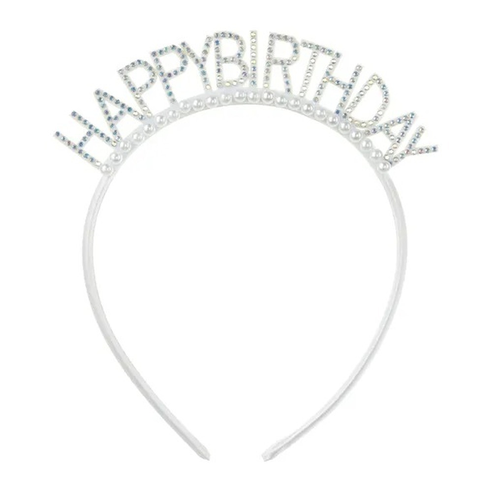Happy Birthday Hårbøjle (14 x 15,5 cm) | Fødselsdag Hårbøjle / Pandebånd / Hårbånd - Hovedtilbehør - Temashop