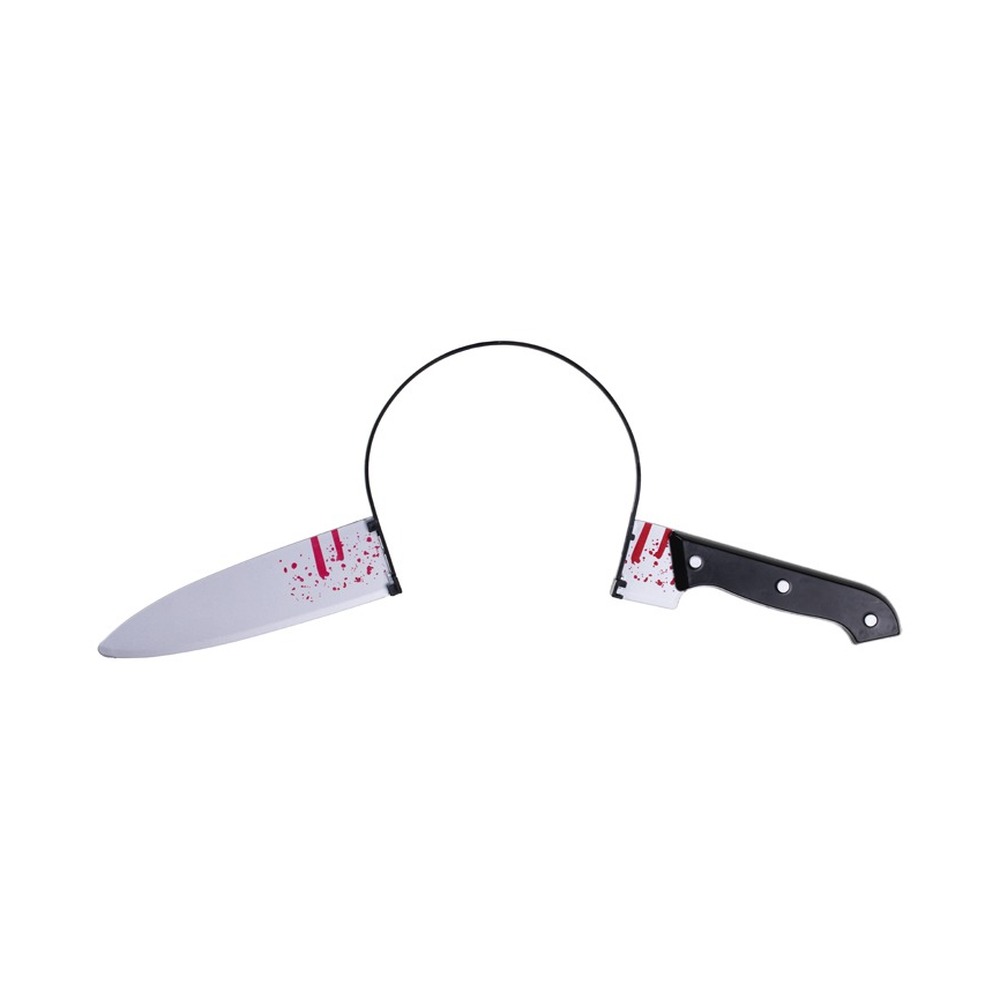 Blodig Kniv I Hoved Hårbøjle (45 x 14 cm) | Blodstænk Hårbøjle / Pandebånd / Hårbånd - Hovedtilbehør - Temashop