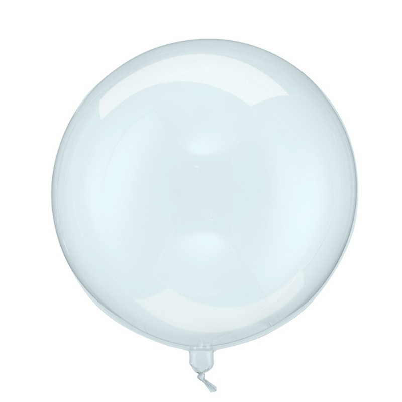 Transparent Kuglerund Ballon Blå - 1 stk (40 cm) | Lyseblåt Tema Folieballoner - Temashop