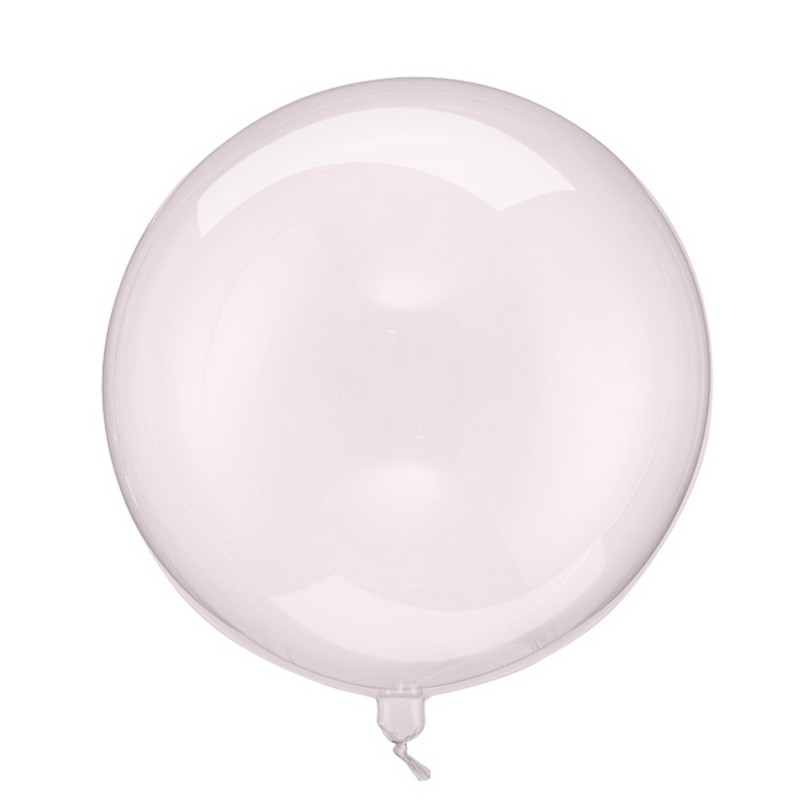 Transparent Kuglerund Ballon Lyserød - 1 stk (40 cm) | Lyserødt Tema Folieballoner - Temashop
