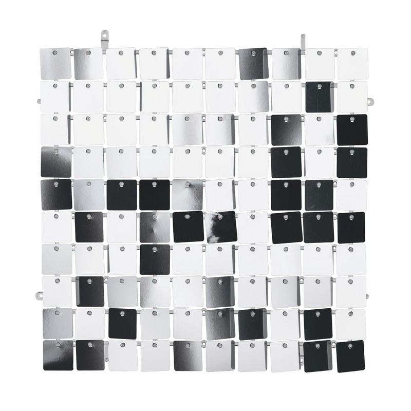 Vægpanel Sølv - 1 stk (30 x 30 cm) | Sølv tema Vægbaggrunde - Temashop