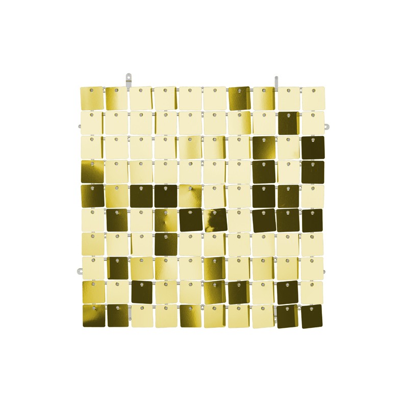 Vægpanel Paillet Guld - 1 stk (30 x 30 cm) | Guld tema Vægbaggrunde - Temashop