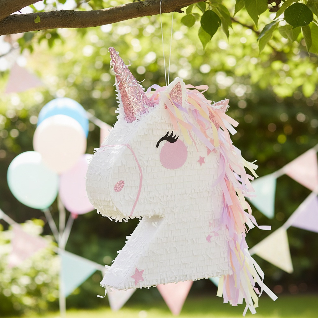 Enhjørning Piñata - 1 stk (41 x 48 x 10 cm) | Enhjørning Pinata - Temashop