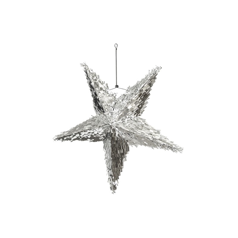 Stjerne Piñata - 1 stk (68 x 68 x 30 cm) | Sølv tema Pinata - Temashop