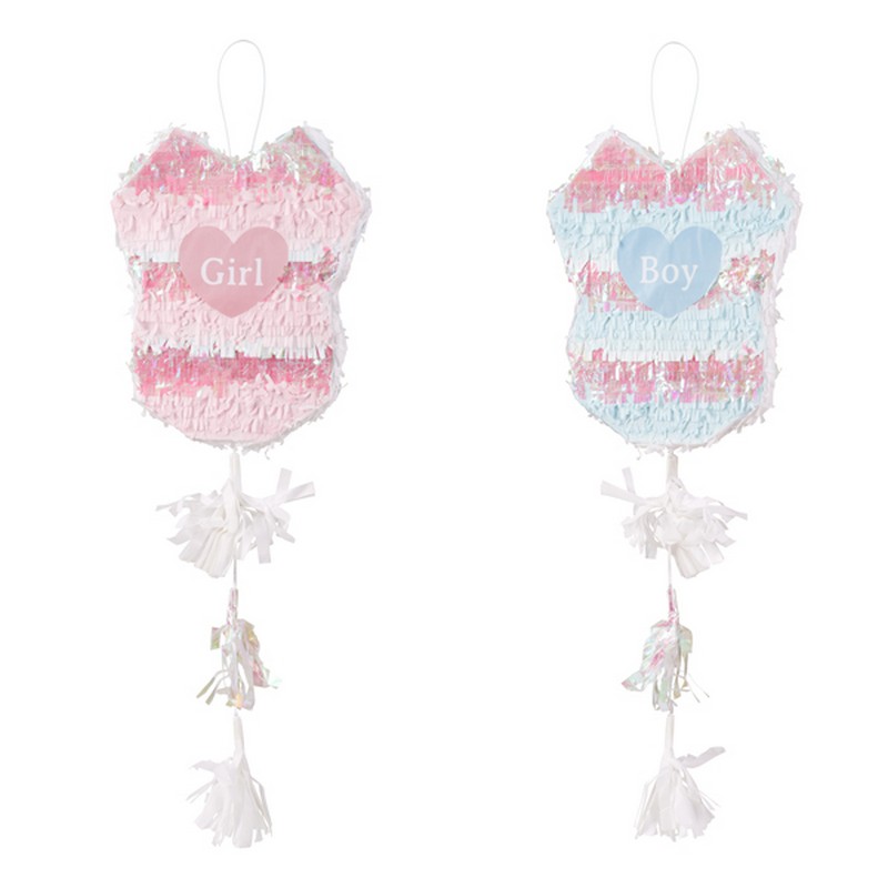 Babyshower Bodysuit Pull-String Piñata - 1 stk (30 x 35 x 8 cm) | Babyshower Pinata - Temashop