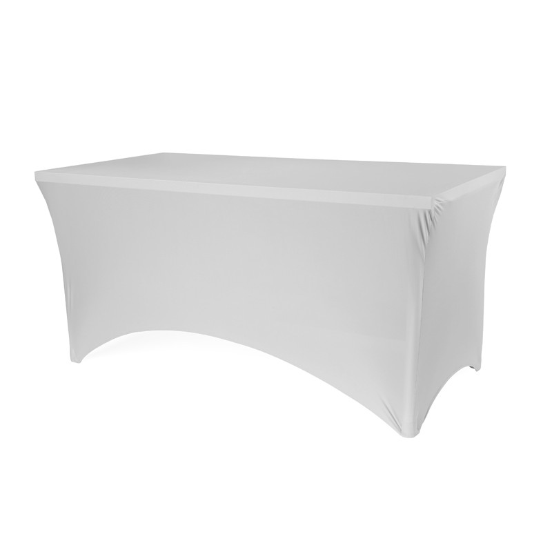 Spandex Bord Overtræk Hvid - 1 stk (183 x 76 x 74 cm) | Hvidt tema Bordskørt - Temashop